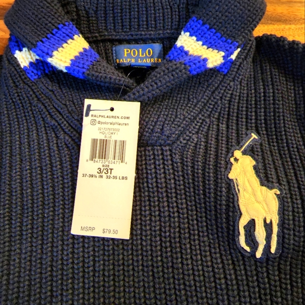 Boys Ralph Lauren size 3t Navy Sweater